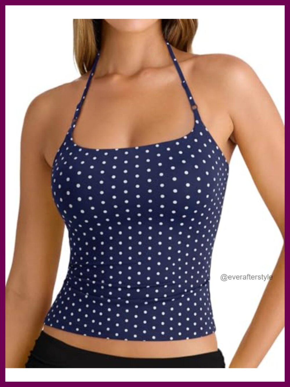 Women's Halter Neck Backless Crop Tank Top Double Lined Fitted Camisole